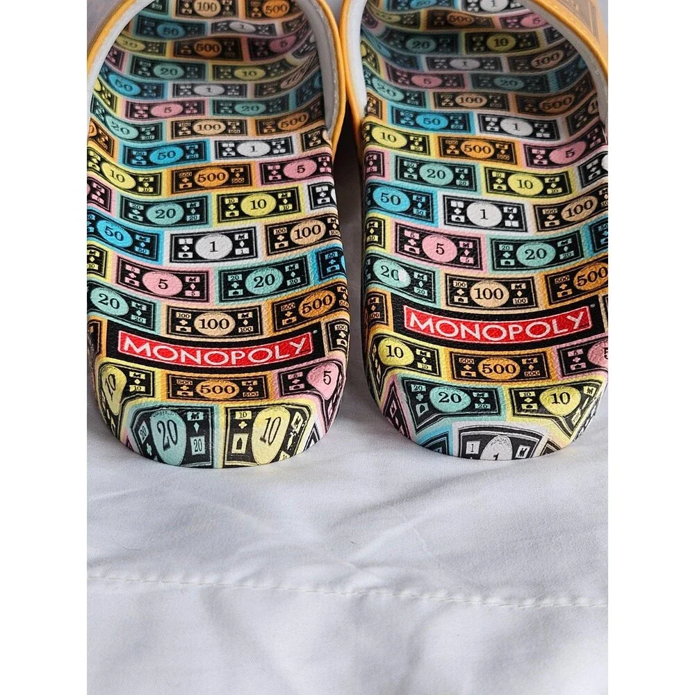 ODD SOX Monopoly Money Slides -Soft Slip-On Sandals- Med Size for Men‎ & Women